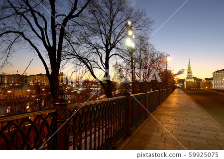 Inside of Moscow Kremlin at night, Russia. UNESCO World Heritage Site Inside of Moscow Kremlin at night, Russia. UNESCO World Heritage Site 59925075