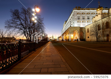 Inside of Moscow Kremlin at night, Russia. UNESCO World Heritage Site Inside of Moscow Kremlin at night, Russia. UNESCO World Heritage Site 59925076