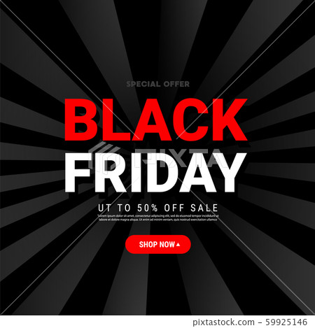 Black friday sale discount banner with text on 59925146