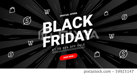 Creative Black Friday Sale banner discount with 59925147