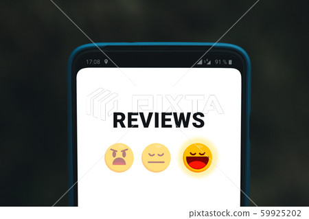 Smiley face, like, bed emoticon on smart phone 59925202