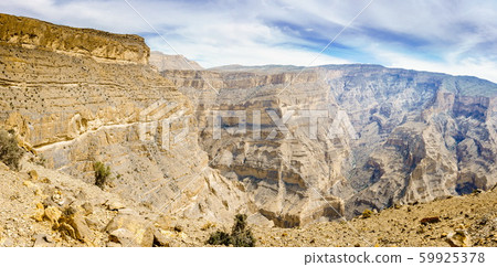 Panoramic view from Jebel Shams Mountain in Oman 59925378