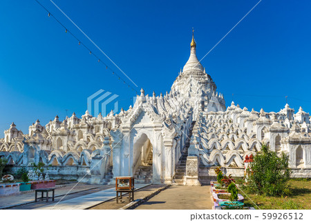 The white Hsinbyume pagoda near Mingun, Mandalay, Myanmar. The white Hsinbyume pagoda near Mingun, Mandalay, Myanmar. 59926512
