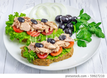 Healthy sandwiches with tuna fish on the white Healthy sandwiches with tuna fish on the white 59927210