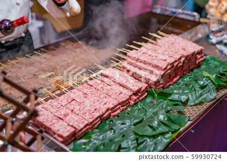 Fried beef skewers 59930724