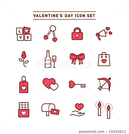 VALENTINE’S DAY ICON SET VALENTINE’S DAY ICON SET 59930812