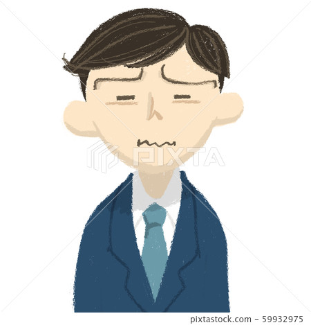 Men's face, facial expression, hmm - Stock Illustration [59932975] - PIXTA