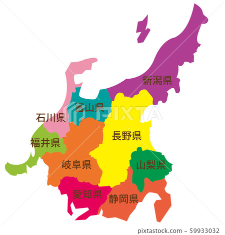 Chubu region map by block 59933032