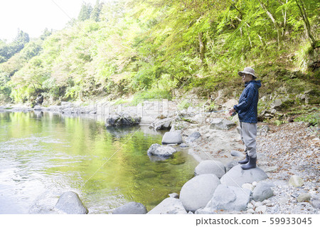 Mountain stream fishing image Male to mountain stream fishing 59933045