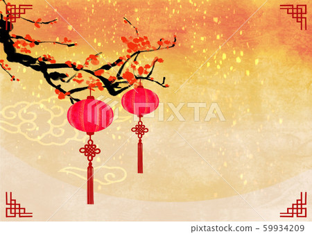 Chinese lanterns Chinese New Year Lunar New Year plum branch 59934209