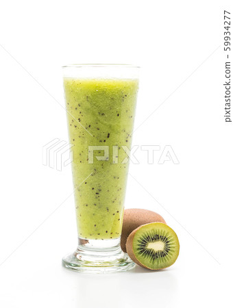 kiwi smoothie on white background 59934277