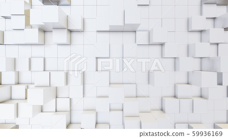 Abstract 3D illustration of white cubes background - Stock Illustration ...