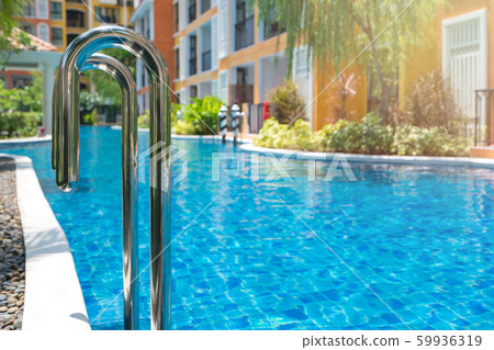 blue swimming pool at hotel with stair blue swimming pool at hotel with stair 59936319
