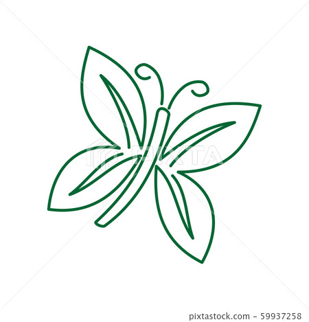 Butterfly Line Leaf Logo Design Vector - Stock Illustration [59937258 ...