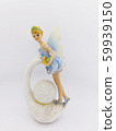 Fairy girl on white goose doll for decoration. 59939150