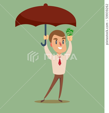 Businessman holding umbrella to protect money. Businessman holding umbrella to protect money. 59939262
