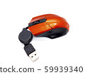 Black and orange computer mouse isolated on white 59939340