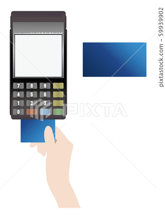 Hand putting a card into an electronic payment machine Hand putting a card into an electronic payment machine 59939902