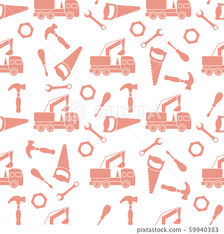 Vector seamless pattern kid toys Car, tools - Stock Illustration ...