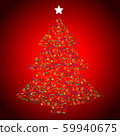 Vegan Christmas and healthy eating with fruit and vegetables icons in a christmas tree. 59940675