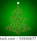 Vegan Christmas and healthy eating with fruit and vegetables icons in a christmas tree. 59940677