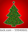 Vegan Christmas and healthy eating with fruit and vegetables icons in a christmas tree. 59940681