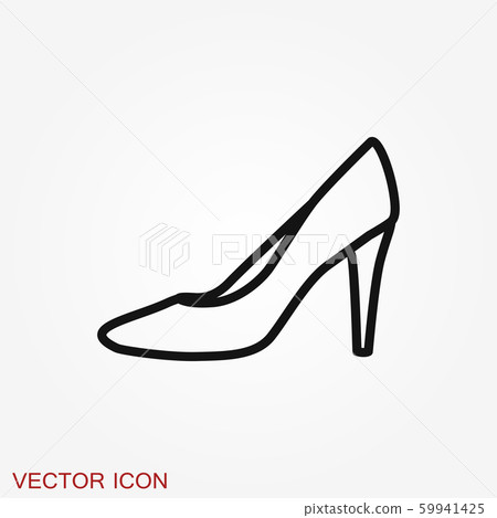 Heelhigh icon, vector woman shoes symbol on Heelhigh icon, vector woman shoes symbol on 59941425