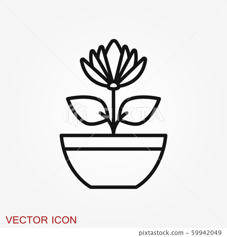 Flowerpot icon, vectorized plants in a pot, flower Flowerpot icon, vectorized plants in a pot, flower 59942049