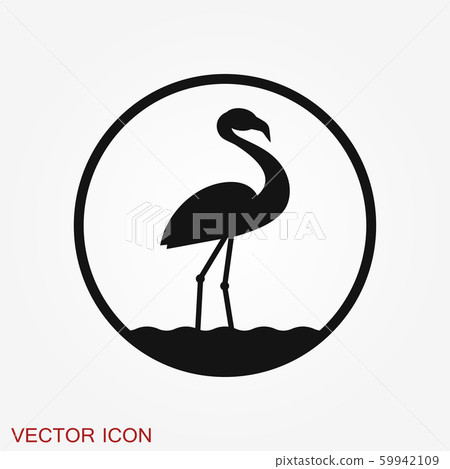 Flamingo icon, minimalistic vector illustration, Flamingo icon, minimalistic vector illustration, 59942109
