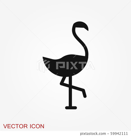 Flamingo icon, minimalistic vector illustration, Flamingo icon, minimalistic vector illustration, 59942111