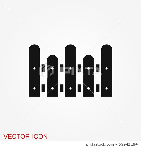 Fence icon, modern minimal flat design style - Stock Illustration ...