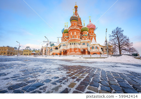St. Basil's Cathedral in Moscow at winter St. Basil's Cathedral in Moscow at winter 59942414