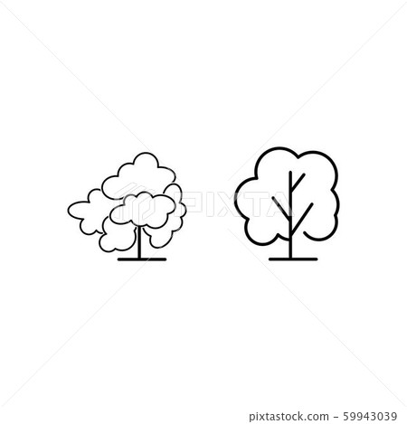 Tree line icon Vector Illustration design Logo - Stock Illustration ...