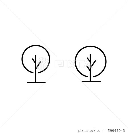 Tree line icon Vector Illustration design Logo - Stock Illustration ...