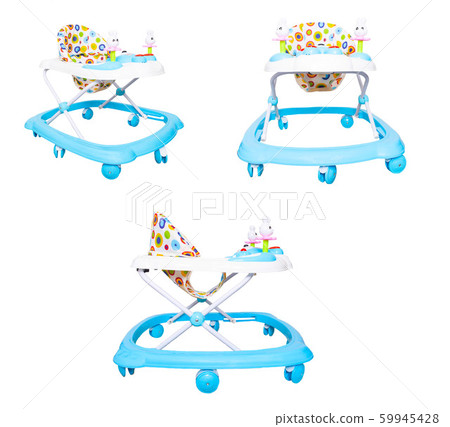 Children's colorful walkers for help and learning to walk, first steps, isolate 59945428