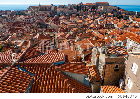 克羅地亞杜布羅夫尼克城市景觀/亞得里亞海/克羅地亞杜布羅夫尼克 59946379