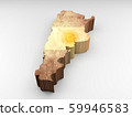3d textured Argentina map with an argentinian flag 59946583