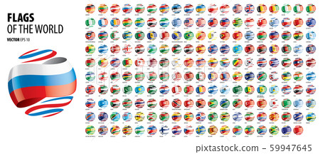 National flags of the countries. Vector illustration on white background 59947645