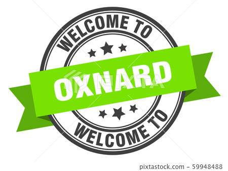 Oxnard stamp. welcome to Oxnard green sign 59948488