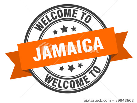 Jamaica stamp. welcome to Jamaica orange sign - Stock Illustration ...