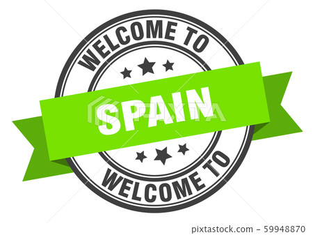Spain stamp. welcome to Spain green sign Spain stamp. welcome to Spain green sign 59948870