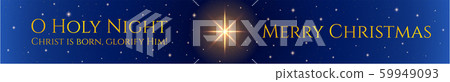 Christmas background (Merry Christmas holiday banner). Holy night vector illustration. Night sky with Christmas star and starry sky 59949093