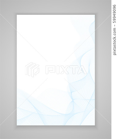 Abstract guilloche pattern (vector complicated blue line texture). Vertical blank background for business layout, backdrop for design project certificate, diploma, official document, formal paper 59949096
