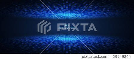 Abstract blue halftone circle futuristic.  59949244