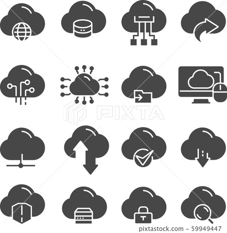 Cloud Data Technology. Thin web icons set. 59949447