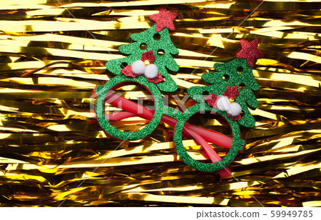 Funny eyeglasses in the form of Christmas tree 59949785