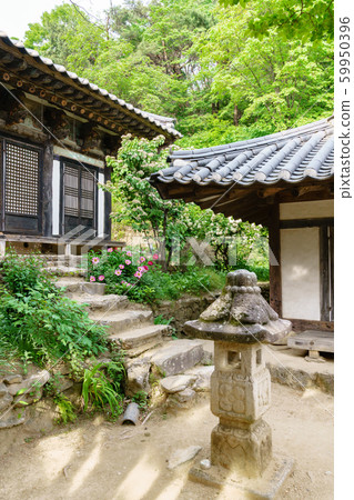 韓國安東傳統韓屋的美麗木製建築 韓國安東傳統韓屋的美麗木製建築 59950396