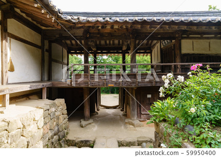 Beautiful wooden building of Andong traditional hanok in korea Beautiful wooden building of Andong traditional hanok in korea 59950400