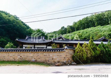 Beautiful wooden building of Andong traditional hanok in korea Beautiful wooden building of Andong traditional hanok in korea 59950488