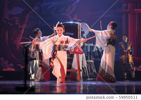 Traditional Japanese performance. Group of 59950511